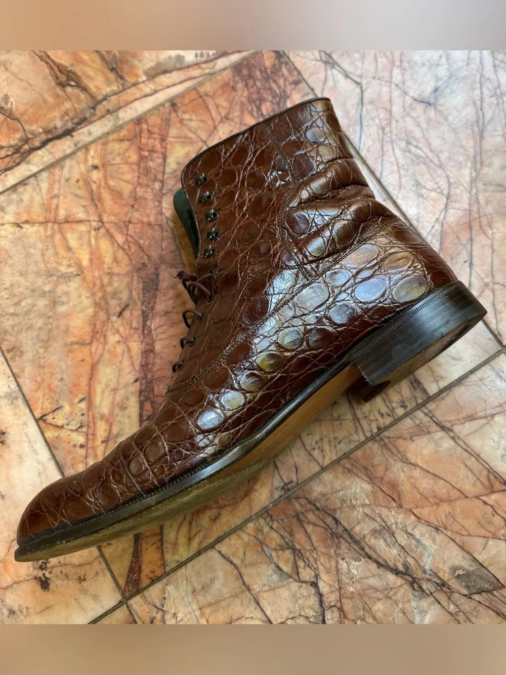 Gucci Made in Italy Vintage Crocodile Leather Boots